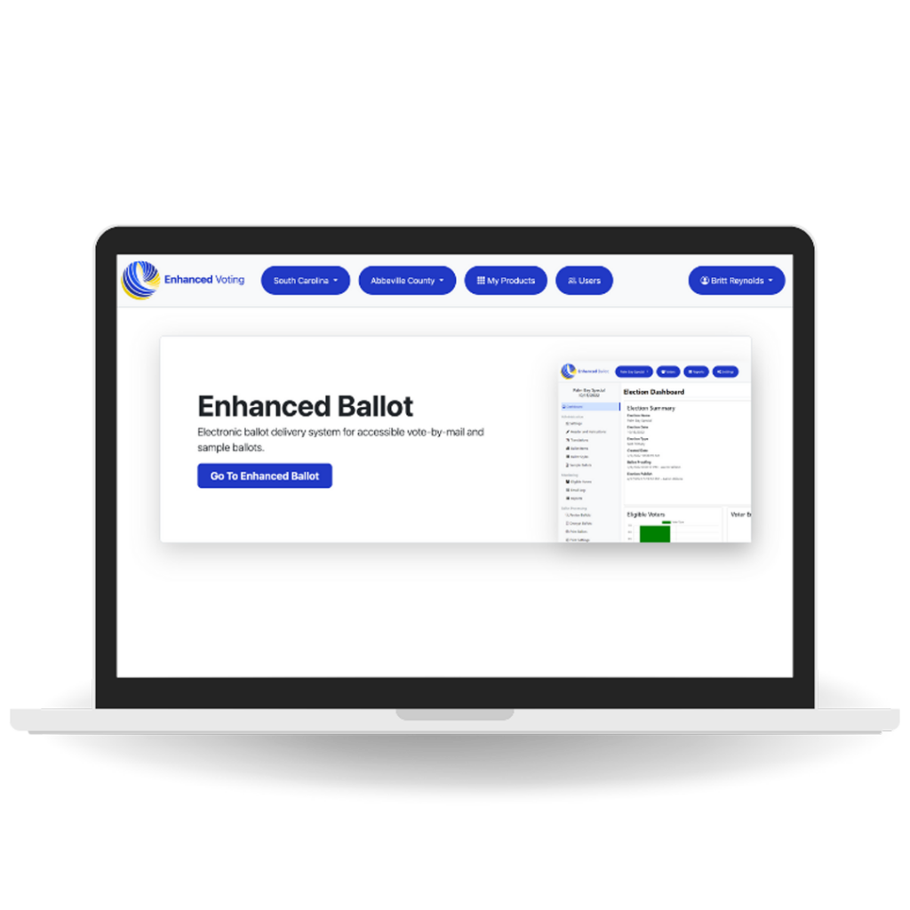Enhanced Ballot on a laptop